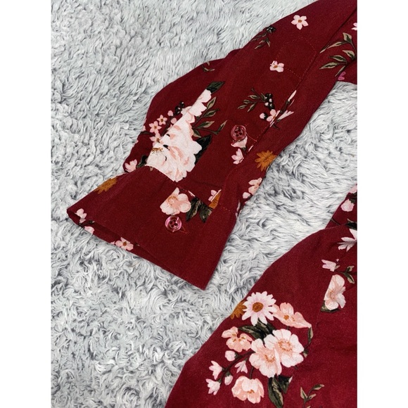 Torrid| Womens Blouse| Torrid Empire Waist Long Sleeve Floral Button Front Top - Picture 5 of 7